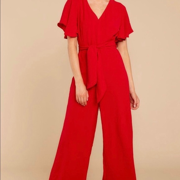 Red Zara Jumpsuit - Picture 1 of 4